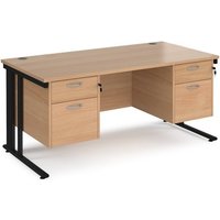 Click to view product details and reviews for Office Desk Rectangular Desk 1600mm With Double Pedestal Beech Top With Black Frame 800mm Depth Maestro 25 Mcm16p22kb. Click to view product details and reviews for Office Desk Rectangular Desk 1600mm With Double Pedestal Beech Top With Black Frame 800mm Depth Maestro 25 Mcm16p22kb.