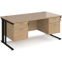 Click to view product details and reviews for Maestro 25 Straight Desk 1600mm X 800mm With Two X 2 Drawer Pedestals Black Cable Managed Leg Frame Kendal Oak Top. Click to view product details and reviews for Maestro 25 Straight Desk 1600mm X 800mm With Two X 2 Drawer Pedestals Black Cable Managed Leg Frame Kendal Oak Top.