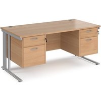 Click to view product details and reviews for Office Desk Rectangular Desk 1600mm With Double Pedestal Beech Top With Silver Frame 800mm Depth Maestro 25 Mcm16p22sb. Click to view product details and reviews for Office Desk Rectangular Desk 1600mm With Double Pedestal Beech Top With Silver Frame 800mm Depth Maestro 25 Mcm16p22sb.