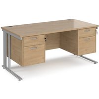 Click to view product details and reviews for Maestro 25 Straight Desk 1600mm X 800mm With Two X 2 Drawer Pedestals Silver Cable Managed Leg Frame Kendal Oak Top. Click to view product details and reviews for Maestro 25 Straight Desk 1600mm X 800mm With Two X 2 Drawer Pedestals Silver Cable Managed Leg Frame Kendal Oak Top.