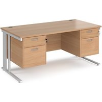 Click to view product details and reviews for Office Desk Rectangular Desk 1600mm With Double Pedestal Beech Top With White Frame 800mm Depth Maestro 25 Mcm16p22whb. Click to view product details and reviews for Office Desk Rectangular Desk 1600mm With Double Pedestal Beech Top With White Frame 800mm Depth Maestro 25 Mcm16p22whb.