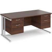 Click to view product details and reviews for Office Desk Rectangular Desk 1600mm With Double Pedestal Walnut Top With White Frame 800mm Depth Maestro 25 Mcm16p22whw. Click to view product details and reviews for Office Desk Rectangular Desk 1600mm With Double Pedestal Walnut Top With White Frame 800mm Depth Maestro 25 Mcm16p22whw.