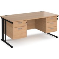 Click to view product details and reviews for Office Desk Rectangular Desk 1600mm With Double Pedestal Beech Top With Black Frame 800mm Depth Maestro 25 Mcm16p23kb. Click to view product details and reviews for Office Desk Rectangular Desk 1600mm With Double Pedestal Beech Top With Black Frame 800mm Depth Maestro 25 Mcm16p23kb.