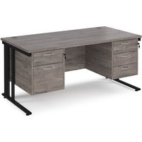 Click to view product details and reviews for Maestro 25 Straight Desk 1600mm X 800mm With 2 And 3 Drawer Pedestals Black Cable Managed Leg Frame Grey Oak Top. Click to view product details and reviews for Maestro 25 Straight Desk 1600mm X 800mm With 2 And 3 Drawer Pedestals Black Cable Managed Leg Frame Grey Oak Top.