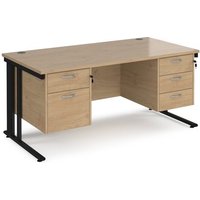 Click to view product details and reviews for Maestro 25 Straight Desk 1600mm X 800mm With 2 And 3 Drawer Pedestals Black Cable Managed Leg Frame Kendal Oak Top. Click to view product details and reviews for Maestro 25 Straight Desk 1600mm X 800mm With 2 And 3 Drawer Pedestals Black Cable Managed Leg Frame Kendal Oak Top.