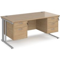 Click to view product details and reviews for Maestro 25 Straight Desk 1600mm X 800mm With 2 And 3 Drawer Pedestals Silver Cable Managed Leg Frame Kendal Oak Top. Click to view product details and reviews for Maestro 25 Straight Desk 1600mm X 800mm With 2 And 3 Drawer Pedestals Silver Cable Managed Leg Frame Kendal Oak Top.
