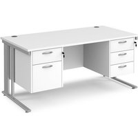 Click to view product details and reviews for Office Desk Rectangular Desk 1600mm With Double Pedestal White Top With Silver Frame 800mm Depth Maestro 25 Mcm16p23swh. Click to view product details and reviews for Office Desk Rectangular Desk 1600mm With Double Pedestal White Top With Silver Frame 800mm Depth Maestro 25 Mcm16p23swh.