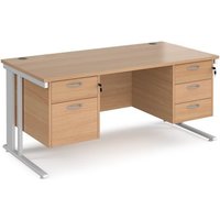 Click to view product details and reviews for Office Desk Rectangular Desk 1600mm With Double Pedestal Beech Top With White Frame 800mm Depth Maestro 25 Mcm16p23whb. Click to view product details and reviews for Office Desk Rectangular Desk 1600mm With Double Pedestal Beech Top With White Frame 800mm Depth Maestro 25 Mcm16p23whb.