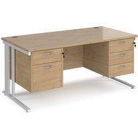 Click to view product details and reviews for Maestro 25 Straight Desk 1600mm X 800mm With 2 And 3 Drawer Pedestals White Cable Managed Leg Frame Kendal Oak Top. Click to view product details and reviews for Maestro 25 Straight Desk 1600mm X 800mm With 2 And 3 Drawer Pedestals White Cable Managed Leg Frame Kendal Oak Top.