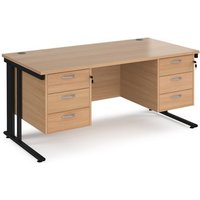 Click to view product details and reviews for Office Desk Rectangular Desk 1600mm With Double Pedestal Beech Top With Black Frame 800mm Depth Maestro 25 Mcm16p33kb. Click to view product details and reviews for Office Desk Rectangular Desk 1600mm With Double Pedestal Beech Top With Black Frame 800mm Depth Maestro 25 Mcm16p33kb.