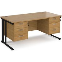 Click to view product details and reviews for Office Desk Rectangular Desk 1600mm With Double Pedestal Oak Top With Black Frame 800mm Depth Maestro 25 Mcm16p33ko. Click to view product details and reviews for Office Desk Rectangular Desk 1600mm With Double Pedestal Oak Top With Black Frame 800mm Depth Maestro 25 Mcm16p33ko.