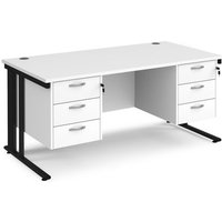 Click to view product details and reviews for Office Desk Rectangular Desk 1600mm With Double Pedestal White Top With Black Frame 800mm Depth Maestro 25 Mcm16p33kwh. Click to view product details and reviews for Office Desk Rectangular Desk 1600mm With Double Pedestal White Top With Black Frame 800mm Depth Maestro 25 Mcm16p33kwh.