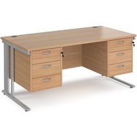 Click to view product details and reviews for Office Desk Rectangular Desk 1600mm With Double Pedestal Beech Top With Silver Frame 800mm Depth Maestro 25 Mcm16p33sb. Click to view product details and reviews for Office Desk Rectangular Desk 1600mm With Double Pedestal Beech Top With Silver Frame 800mm Depth Maestro 25 Mcm16p33sb.