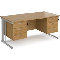Click to view product details and reviews for Office Desk Rectangular Desk 1600mm With Double Pedestal Oak Top With Silver Frame 800mm Depth Maestro 25 Mcm16p33so. Click to view product details and reviews for Office Desk Rectangular Desk 1600mm With Double Pedestal Oak Top With Silver Frame 800mm Depth Maestro 25 Mcm16p33so.