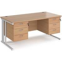 Click to view product details and reviews for Office Desk Rectangular Desk 1600mm With Double Pedestal Beech Top With White Frame 800mm Depth Maestro 25 Mcm16p33whb. Click to view product details and reviews for Office Desk Rectangular Desk 1600mm With Double Pedestal Beech Top With White Frame 800mm Depth Maestro 25 Mcm16p33whb.