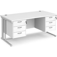 Click to view product details and reviews for Office Desk Rectangular Desk 1600mm With Double Pedestal White Top With White Frame 800mm Depth Maestro 25 Mcm16p33whwh. Click to view product details and reviews for Office Desk Rectangular Desk 1600mm With Double Pedestal White Top With White Frame 800mm Depth Maestro 25 Mcm16p33whwh.