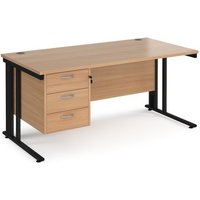 Click to view product details and reviews for Office Desk Rectangular Desk 1600mm With Pedestal Beech Top With Black Frame 800mm Depth Maestro 25 Mcm16p3kb. Click to view product details and reviews for Office Desk Rectangular Desk 1600mm With Pedestal Beech Top With Black Frame 800mm Depth Maestro 25 Mcm16p3kb.