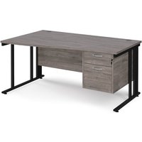 Click to view product details and reviews for Maestro 25 Left Hand Wave Desk 1600mm Wide With 2 Drawer Pedestal Black Cable Managed Leg Frame Grey Oak Top. Click to view product details and reviews for Maestro 25 Left Hand Wave Desk 1600mm Wide With 2 Drawer Pedestal Black Cable Managed Leg Frame Grey Oak Top.