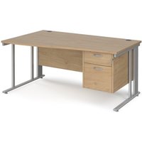 Click to view product details and reviews for Maestro 25 Left Hand Wave Desk 1600mm Wide With 2 Drawer Pedestal Silver Cable Managed Leg Frame Kendal Oak Top. Click to view product details and reviews for Maestro 25 Left Hand Wave Desk 1600mm Wide With 2 Drawer Pedestal Silver Cable Managed Leg Frame Kendal Oak Top.