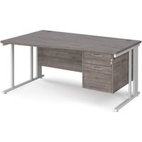 Click to view product details and reviews for Maestro 25 Left Hand Wave Desk 1600mm Wide With 2 Drawer Pedestal White Cable Managed Leg Frame Grey Oak Top. Click to view product details and reviews for Maestro 25 Left Hand Wave Desk 1600mm Wide With 2 Drawer Pedestal White Cable Managed Leg Frame Grey Oak Top.
