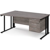Click to view product details and reviews for Maestro 25 Left Hand Wave Desk 1600mm Wide With 3 Drawer Pedestal Black Cable Managed Leg Frame Grey Oak Top. Click to view product details and reviews for Maestro 25 Left Hand Wave Desk 1600mm Wide With 3 Drawer Pedestal Black Cable Managed Leg Frame Grey Oak Top.