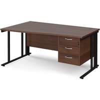 Click to view product details and reviews for Office Desk Left Hand Wave Desk 1600mm With Pedestal Walnut Top With Black Frame Maestro 25 Mcm16wlp3kw. Click to view product details and reviews for Office Desk Left Hand Wave Desk 1600mm With Pedestal Walnut Top With Black Frame Maestro 25 Mcm16wlp3kw.