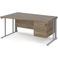 Click to view product details and reviews for Maestro 25 Left Hand Wave Desk 1600mm Wide With 3 Drawer Pedestal Silver Cable Managed Leg Frame Nebraska Oak Top. Click to view product details and reviews for Maestro 25 Left Hand Wave Desk 1600mm Wide With 3 Drawer Pedestal Silver Cable Managed Leg Frame Nebraska Oak Top.