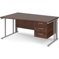 Click to view product details and reviews for Office Desk Left Hand Wave Desk 1600mm With Pedestal Walnut Top With Silver Frame Maestro 25 Mcm16wlp3sw. Click to view product details and reviews for Office Desk Left Hand Wave Desk 1600mm With Pedestal Walnut Top With Silver Frame Maestro 25 Mcm16wlp3sw.