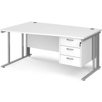 Click to view product details and reviews for Office Desk Left Hand Wave Desk 1600mm With Pedestal White Top With Silver Frame Maestro 25 Mcm16wlp3swh. Click to view product details and reviews for Office Desk Left Hand Wave Desk 1600mm With Pedestal White Top With Silver Frame Maestro 25 Mcm16wlp3swh.