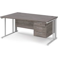 Click to view product details and reviews for Maestro 25 Left Hand Wave Desk 1600mm Wide With 3 Drawer Pedestal White Cable Managed Leg Frame Grey Oak Top. Click to view product details and reviews for Maestro 25 Left Hand Wave Desk 1600mm Wide With 3 Drawer Pedestal White Cable Managed Leg Frame Grey Oak Top.