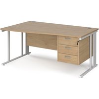 Click to view product details and reviews for Maestro 25 Left Hand Wave Desk 1600mm Wide With 3 Drawer Pedestal White Cable Managed Leg Frame Kendal Oak Top. Click to view product details and reviews for Maestro 25 Left Hand Wave Desk 1600mm Wide With 3 Drawer Pedestal White Cable Managed Leg Frame Kendal Oak Top.