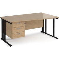 Click to view product details and reviews for Maestro 25 Right Hand Wave Desk 1600mm Wide With 3 Drawer Pedestal Black Cable Managed Leg Frame Kendal Oak Top. Click to view product details and reviews for Maestro 25 Right Hand Wave Desk 1600mm Wide With 3 Drawer Pedestal Black Cable Managed Leg Frame Kendal Oak Top.