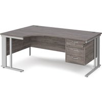 Click to view product details and reviews for Maestro 25 Left Hand Ergonomic Desk 1800mm Wide With 3 Drawer Pedestal Silver Cable Managed Leg Frame Grey Oak Top. Click to view product details and reviews for Maestro 25 Left Hand Ergonomic Desk 1800mm Wide With 3 Drawer Pedestal Silver Cable Managed Leg Frame Grey Oak Top.
