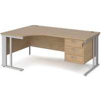 Click to view product details and reviews for Maestro 25 Left Hand Ergonomic Desk 1800mm Wide With 3 Drawer Pedestal Silver Cable Managed Leg Frame Kendal Oak Top. Click to view product details and reviews for Maestro 25 Left Hand Ergonomic Desk 1800mm Wide With 3 Drawer Pedestal Silver Cable Managed Leg Frame Kendal Oak Top.