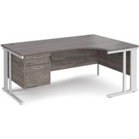 Click to view product details and reviews for Maestro 25 Right Hand Ergonomic Desk 1800mm Wide With 2 Drawer Pedestal White Cable Managed Leg Frame Grey Oak Top. Click to view product details and reviews for Maestro 25 Right Hand Ergonomic Desk 1800mm Wide With 2 Drawer Pedestal White Cable Managed Leg Frame Grey Oak Top.