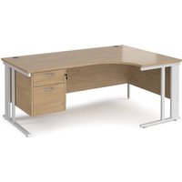 Click to view product details and reviews for Maestro 25 Right Hand Ergonomic Desk 1800mm Wide With 2 Drawer Pedestal White Cable Managed Leg Frame Kendal Oak Top. Click to view product details and reviews for Maestro 25 Right Hand Ergonomic Desk 1800mm Wide With 2 Drawer Pedestal White Cable Managed Leg Frame Kendal Oak Top.