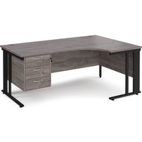 Click to view product details and reviews for Maestro 25 Right Hand Ergonomic Desk 1800mm Wide With 3 Drawer Pedestal Black Cable Managed Leg Frame Grey Oak Top. Click to view product details and reviews for Maestro 25 Right Hand Ergonomic Desk 1800mm Wide With 3 Drawer Pedestal Black Cable Managed Leg Frame Grey Oak Top.