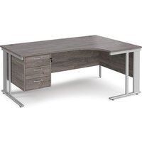 Click to view product details and reviews for Maestro 25 Right Hand Ergonomic Desk 1800mm Wide With 3 Drawer Pedestal Silver Cable Managed Leg Frame Grey Oak Top. Click to view product details and reviews for Maestro 25 Right Hand Ergonomic Desk 1800mm Wide With 3 Drawer Pedestal Silver Cable Managed Leg Frame Grey Oak Top.