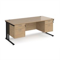 Click to view product details and reviews for Maestro 25 Straight Desk 1800mm X 800mm With Two X 2 Drawer Pedestals Black Cable Managed Leg Frame Kendal Oak Top. Click to view product details and reviews for Maestro 25 Straight Desk 1800mm X 800mm With Two X 2 Drawer Pedestals Black Cable Managed Leg Frame Kendal Oak Top.