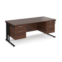 Click to view product details and reviews for Office Desk Rectangular Desk 1800mm With Double Pedestal Walnut Top With Black Frame 800mm Depth Maestro 25 Mcm18p22kw. Click to view product details and reviews for Office Desk Rectangular Desk 1800mm With Double Pedestal Walnut Top With Black Frame 800mm Depth Maestro 25 Mcm18p22kw.