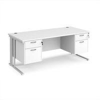Click to view product details and reviews for Office Desk Rectangular Desk 1800mm With Double Pedestal White Top With White Frame 800mm Depth Maestro 25 Mcm18p22whwh. Click to view product details and reviews for Office Desk Rectangular Desk 1800mm With Double Pedestal White Top With White Frame 800mm Depth Maestro 25 Mcm18p22whwh.