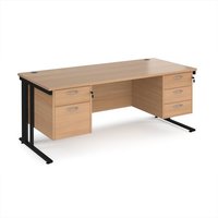 Click to view product details and reviews for Office Desk Rectangular Desk 1800mm With Double Pedestal Beech Top With Black Frame 800mm Depth Maestro 25 Mcm18p23kb. Click to view product details and reviews for Office Desk Rectangular Desk 1800mm With Double Pedestal Beech Top With Black Frame 800mm Depth Maestro 25 Mcm18p23kb.