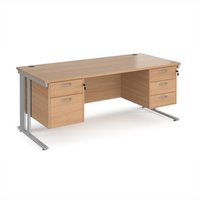 Click to view product details and reviews for Office Desk Rectangular Desk 1800mm With Double Pedestal Beech Top With Silver Frame 800mm Depth Maestro 25 Mcm18p23sb. Click to view product details and reviews for Office Desk Rectangular Desk 1800mm With Double Pedestal Beech Top With Silver Frame 800mm Depth Maestro 25 Mcm18p23sb.