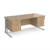 Click to view product details and reviews for Maestro 25 Straight Desk 1800mm X 800mm With 2 And 3 Drawer Pedestals Silver Cable Managed Leg Frame Kendal Oak Top. Click to view product details and reviews for Maestro 25 Straight Desk 1800mm X 800mm With 2 And 3 Drawer Pedestals Silver Cable Managed Leg Frame Kendal Oak Top.