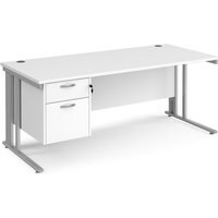 Click to view product details and reviews for Office Desk Rectangular Desk 1800mm With Pedestal White Top With Silver Frame 800mm Depth Maestro 25 Mcm18p2swh. Click to view product details and reviews for Office Desk Rectangular Desk 1800mm With Pedestal White Top With Silver Frame 800mm Depth Maestro 25 Mcm18p2swh.