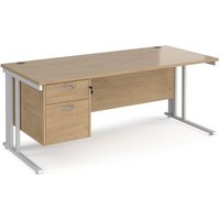 Click to view product details and reviews for Maestro 25 Straight Desk 1800mm X 800mm With 2 Drawer Pedestal White Cable Managed Leg Frame Kendal Oak Top. Click to view product details and reviews for Maestro 25 Straight Desk 1800mm X 800mm With 2 Drawer Pedestal White Cable Managed Leg Frame Kendal Oak Top.