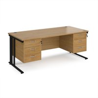 Click to view product details and reviews for Office Desk Rectangular Desk 1800mm With Double Pedestal Oak Top With Black Frame 800mm Depth Maestro 25 Mcm18p33ko. Click to view product details and reviews for Office Desk Rectangular Desk 1800mm With Double Pedestal Oak Top With Black Frame 800mm Depth Maestro 25 Mcm18p33ko.