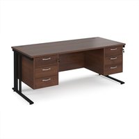 Click to view product details and reviews for Office Desk Rectangular Desk 1800mm With Double Pedestal Walnut Top With Black Frame 800mm Depth Maestro 25 Mcm18p33kw. Click to view product details and reviews for Office Desk Rectangular Desk 1800mm With Double Pedestal Walnut Top With Black Frame 800mm Depth Maestro 25 Mcm18p33kw.