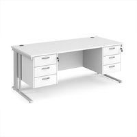 Click to view product details and reviews for Office Desk Rectangular Desk 1800mm With Double Pedestal White Top With White Frame 800mm Depth Maestro 25 Mcm18p33whwh. Click to view product details and reviews for Office Desk Rectangular Desk 1800mm With Double Pedestal White Top With White Frame 800mm Depth Maestro 25 Mcm18p33whwh.