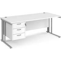 Click to view product details and reviews for Office Desk Rectangular Desk 1800mm With Pedestal White Top With Silver Frame 800mm Depth Maestro 25 Mcm18p3swh. Click to view product details and reviews for Office Desk Rectangular Desk 1800mm With Pedestal White Top With Silver Frame 800mm Depth Maestro 25 Mcm18p3swh.